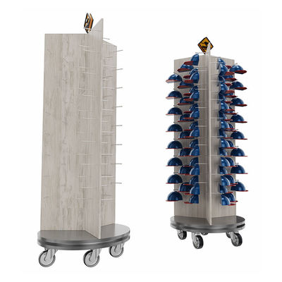 品質  Three Sided Rotating Display Stand Cap Display Stand With Customized Logo 工場