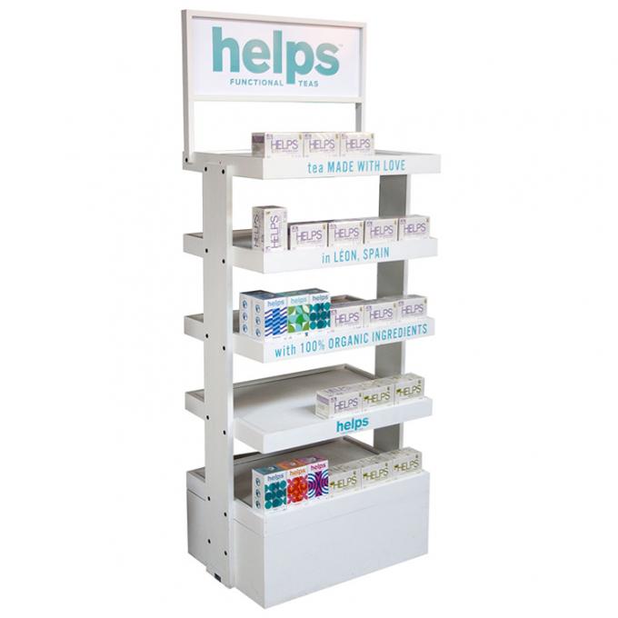 スーパーマーケット 木製ディスプレイラック 顔クリーナー 皮膚ケア製品 6