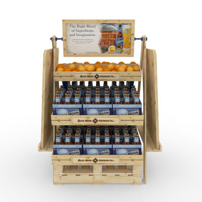 カスタマイズされた二重味方された陳列だなの安定したDiyの木製のワインの棚のスーパーマーケットのビール瓶
